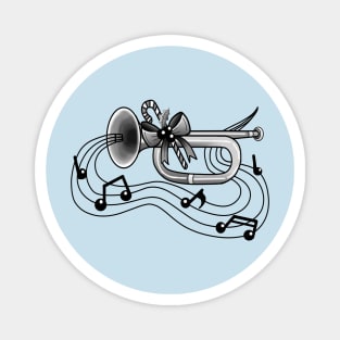 Band Christmas Bugle Sticker Magnet